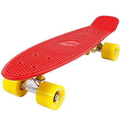 FunTomia Mini Board monopatín Skateboard 57cm - con o sin LED Ruedas - Wheel 59mmx45mm (82A) - Rodamiento ABEC-11 (Rojo/Amarillo - sin LED) precio