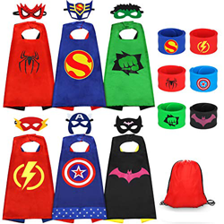 Jojoin 6 Pcs Capas de Superhéroe para Niños, Disfraces de Superhéroe para Niños, Kit de Cosplay para Niños con 6 Máscaras y 6 Pulseras y 1 Bolsa, Jugu en oferta