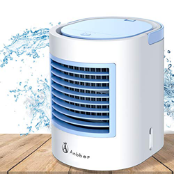 Aire Acondicionado Portátil, Anbber Mini Enfriador Portátil USB Aire Acondicionado con 4 en 1 Ventilador Purificador Humidificador, 7 Colores, 3 Veloc características