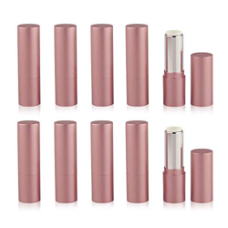 XGzhsa Tubo vacío de lápiz labial, botellas de bálsamo labial, 10 piezas de tubos de lápiz labial vacíos de plástico rosa, tubos de bálsamo labial rec en oferta