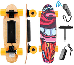 Hanico Skateboard Eléctrico Longboard Eléctrico a Control Remoto para Adulto Jóvenes Niño, Negro Skateboard Monopatín de Crucero Completo,Motor 350W,  en oferta