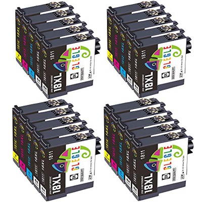 GLEGLE 18XL Compatible Tinta Cartuchos 20 Reemplazo para Epson Expression Home XP-30 XP-33 XP-102 XP-202 XP-205 XP-212 XP-215 XP-225 XP-302 XP-305 XP-