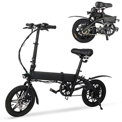 M MEGAWHEELS Bicicleta electrica Plegable, Bicicleta electrica e-Bike hasta 25 km/h, Bici Electricas Adulto con Ruedas de 14", Batería 36V 7.5Ah, Asie características