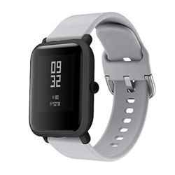 CNBOY Correas de Reloj de Repuesto de Silicona para Xiaomi Huami Amazfit Bip Youth Watch (Gris, 20mm) precio