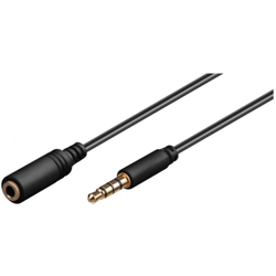 Goobay Cable Extensor Jack 3.5mm 4 pines Macho/Hembra 50cm Negro precio