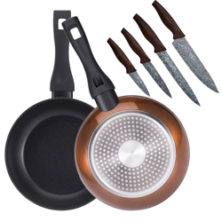 San Ignacio Neon Classic Brown Set 2 Sartenes de Aluminio + 4 Cuchillos de Cocina características