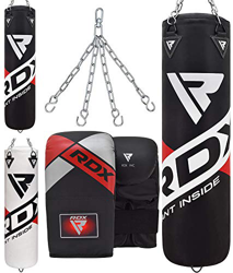 RDX Saco de Boxeo Relleno MMA Muay Thai Kick Boxing Artes Marciales con Guantes Cadena Entrenamiento 4FT 5FT Punching Bag en oferta