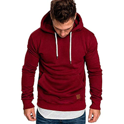 CNBOY Sudaderas con Capucha para Hombre Cosy Chaqueta Deportiva Sudadera con Cremallera Completa Hoodie Casual Jerséis Top Blouse (Rojo, M) precio