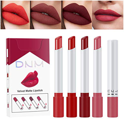 qoop Lápiz Labial 4PCS - Color Sensacional, Lápiz Labial Mate De Larga Duración, Cosméticos Labiales Hidratantes De Larga Duración A Prueba De Agua en oferta