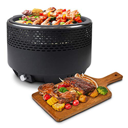 Leogreen Charcoal Grill, Negro, with Cast Iron Grill Plate and Carry Bag precio