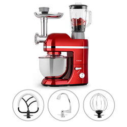 Klarstein Lucia Elegance - Robot de cocina multifunción, Potencia 1300 W, Recipiente de acero inoxidable con 5 L de capacidad, 6 niveles, 3 accesorios en oferta