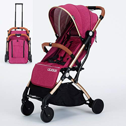 LEJOUX™ PRAM - Cochecito plegable con carrito para niños (rosa) en oferta