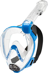 Cressi Baron Full Face Mask Máscara Integral Snorkel de Visión Grande con Tubo Respirador, Unisex-Adult, Claro/Azul, S/M en oferta