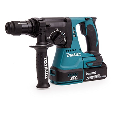 Makita DHR243RMJ - Martillo perforador (incluye 2 baterías y cargador, 18 V, 4,0 Ah)