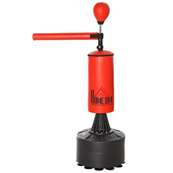 HOMCOM Saco de Boxeo de Pie con Bola de Velocidad y Barra Giratoria de 360° Punching Ball para Adultos y Niños 88x48x155-205 cm Negro y Rojo precio