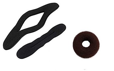 Sichun 2pcs Magia esponja pelo estilo Clip en forma de rosquilla/Bun ex Maker (1 grande y 1 pequeño) + 1 libre pelo Donut Moño Maker Rizador Pelo Pony