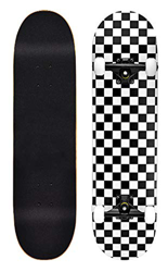 Patineta patineta Completa para niños de 31 x 8 Pulgadas, Cubierta de Arce de 7 Capas, diseño de patrón a Cuadros Impermeable, Adecuado para Adultos,  en oferta