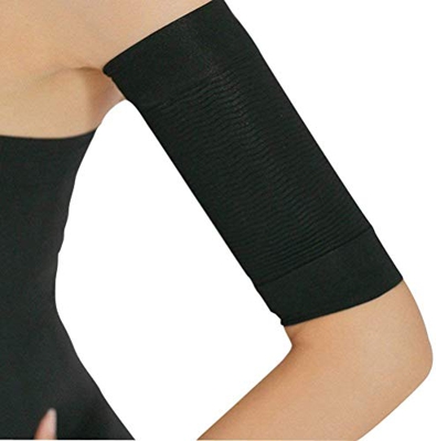 Adelgazante Compresión Funda Brazo Fino Grasa Cubierto Brazales Elástico Deporte Fitness Brazo Modeladores para Mujer de Niña Pérdida de Peso Negro 1P