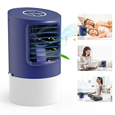 TedGem Aire Personal y Portátil, Aires Acondicionados Móviles, Mini Enfriador de Aire, Aire Acondicionado Portátil, 4 en 1 Enfriador, Humidificador, V