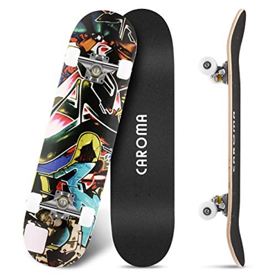 Skateboard para Principiante,79cm×20cm Completo Patineta,9 Capa Monopatín Madera Arce Tabla Double Kick Concave Standard Trick Cruiser Skateboards,par