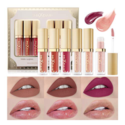 OLesley 6 piezas Set de pintalabios Kit de brillos de labios líquidos Terciopelo Mate Lip Glaze, lápiz labial duradero Glaseado de labios Impermeable  características