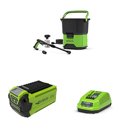 Greenworks GDC40 Limpiador a presión con batería, Li-Ion 40V Potencia Motor 650 vatios presión 70bar caudal 300L/h Tanque 20L Manguera de 6m con 2 bat precio