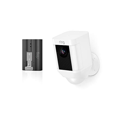 Ring Spotlight Cam (blanco) + Extra Rechargeable Battery