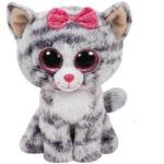 Peluche Beanie Boos Gato gris lazo (15cm)