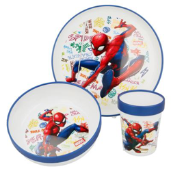 Set de menaje de plástico Spiderman Blanco características