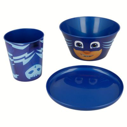 Set de menaje de plástico PJ Masks Gatuno Azul características