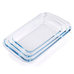 Set de 3 Fuentes de Cristal Borosilicato, 3 Fuentes para Horno de Gran Tamaño en oferta