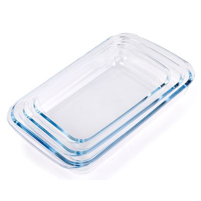 Set de 3 Fuentes de Cristal Borosilicato, 3 Fuentes para Horno de Gran Tamaño