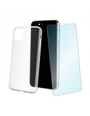 Funda Muvit Cristal Soft Transparente + Protector de pantalla Cristal templado para iPhone 11 Pro Max