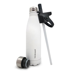 Termo Nerthus 500ml, Blanca, Acero Inoxidable, Tapon Pajita características