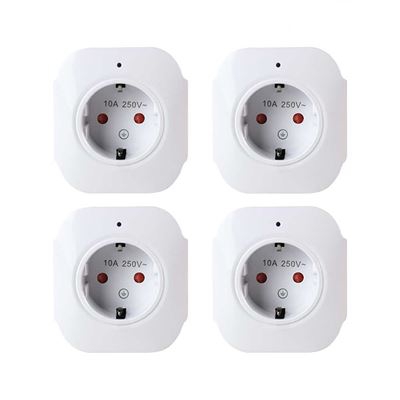 Pack 4 Enchufes Inteligentes WiFi con USB control vía Smartphone/APP 7hSevenOn Home