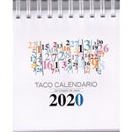 Calendario de mesa 2020 Taco del Corazón de Jesús Números con peana y anillas