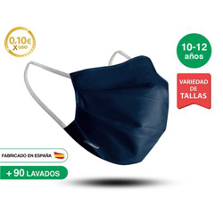 Mascarilla reutilizable 10-12 años azul en oferta