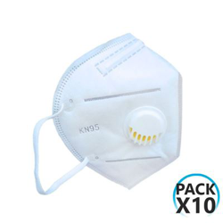 Pack 10 Mascarillas EPI FFP2 No Reutilizables KN95 con Válvula Blanco O91 en oferta