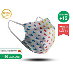 Mascarilla reutilizable adulto +12 ESTRELLAS años en oferta