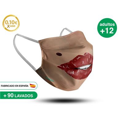 Mascarilla reutilizable adulto +12 LABIOS años