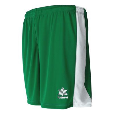 Pantalón Corto Deportivo Luanvi Premium Blanco/Verde Talla: L