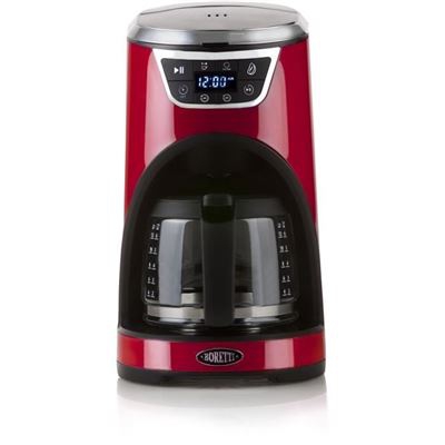 BORETTI B411 Cafetera programable - 1000W - 1.5 L: 12 tazas - Rojo