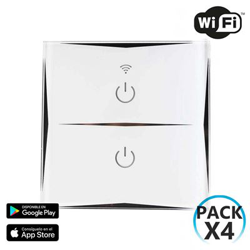 Pack 4 Interruptores Dobles WiFi de Pared vía Smartphone/APP 7hSevenOn Home en oferta