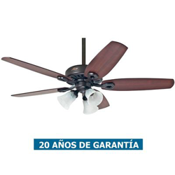 Ventilador de techo con luz Hunter 50562 Builder Plus 132 cereza brasileña o nogal amarillo / nuevo bronce características