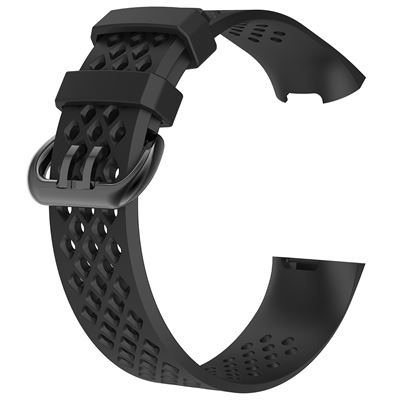 Pulsera de Silicona para Fitbit Charge 3 (5.1-7.1inch), Negro