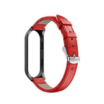 Recambio pulsera Blutech de Cuero compatible con Xiaomi Mi Band 3 / 4 Color Rojo