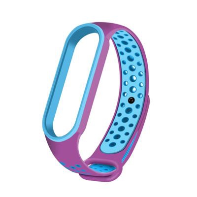 Pulsera Blutech recambio Xiaomi Mi Band 5 TPU Agujeros Morado y Azul