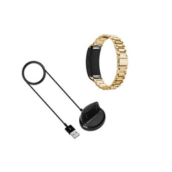 Kit Pulsera Acero Stainless Lux + Herramienta + Cargador Usb Charger Samsung Gear Fit 2 oro en oferta