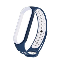 Pulsera Blutech recambio Xiaomi Mi Band 5 TPU Agujeros Azul Oscuro y Blanco precio