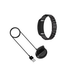 Kit Pulsera Acero Stainless Lux + Herramienta + Cargador Usb Charger Samsung Gear Fit 2 Negro en oferta